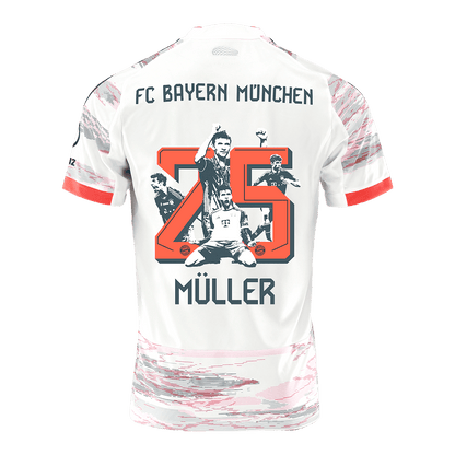 MÜLLER Special #25 Bayern Munich Mens Away Soccer Jersey 2025/26 White