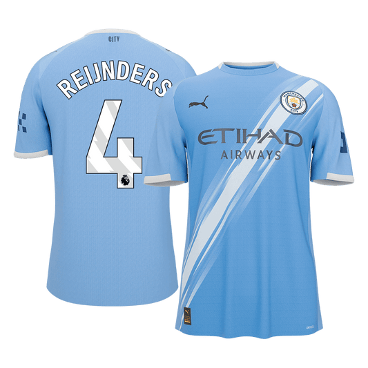 REIJNDERS #4 Manchester City Mens Home Soccer Jersey 2025/26 Blue [PREMIUM]