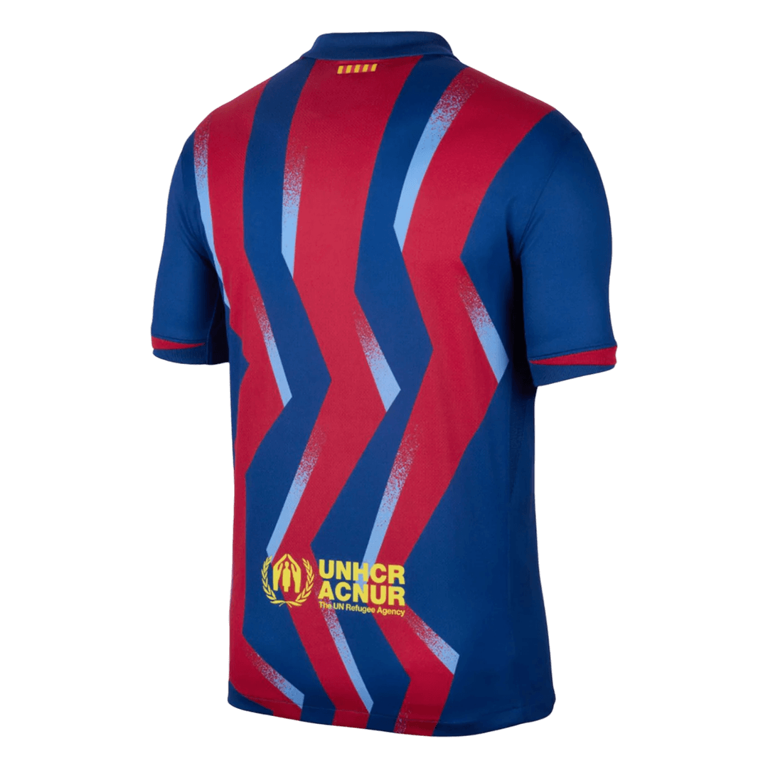 Barcelona Mens Fourth Away Soccer Kit 2025/26 Red&Blue