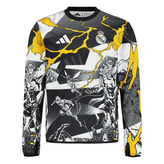 Real Madrid Mens Long Sleeve Soccer Jersey 2025/26 Black