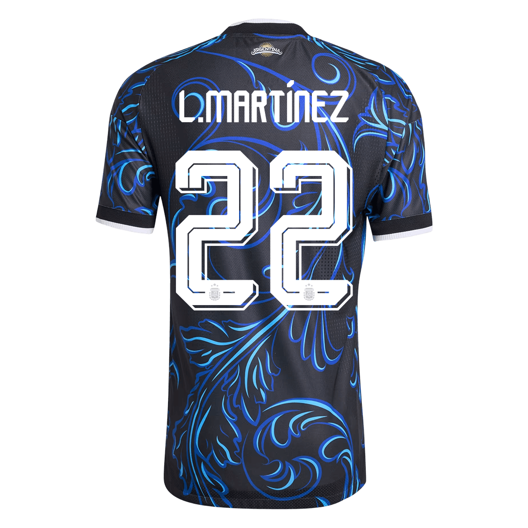 L. MARTÍNEZ #22 Argentina Mens Away Soccer Jersey World Cup 2026 Black - Player Version