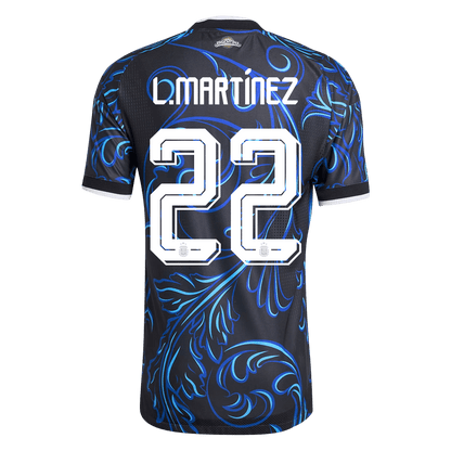 L. MARTÍNEZ #22 Argentina Mens Away Soccer Jersey World Cup 2026 Black - Player Version