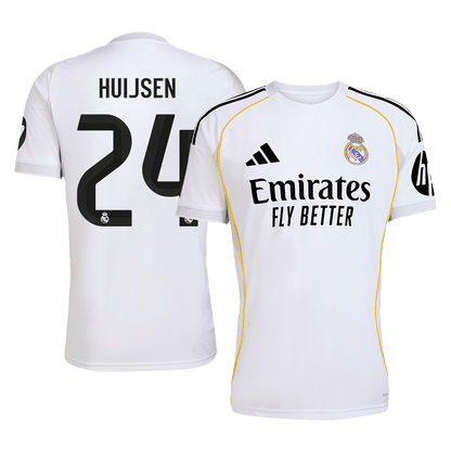 HUIJSEN #24 Real Madrid Mens Home Soccer Jersey 2025/26 White [PREMIUM]