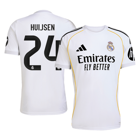HUIJSEN #24 Real Madrid Mens Home Soccer Jersey 2025/26 White [PREMIUM]
