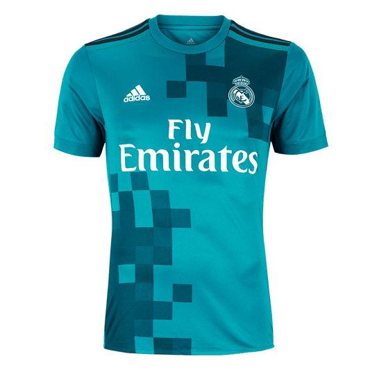 Retro Real Madrid Mens Third Away Soccer Jersey 2017/18 Blue