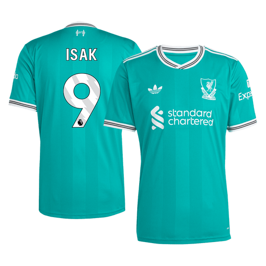 ISAK #9 Liverpool Mens Third Away Soccer Jersey 2025/26 Green