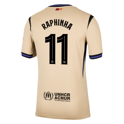 RAPHINHA #11 Barcelona Mens Away Soccer Jersey UCL 2025/26 Yellow
