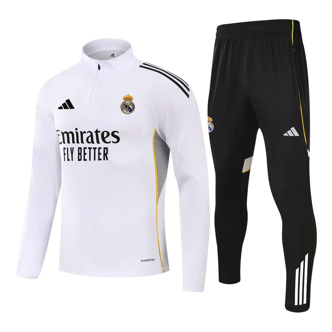 Real Madrid Mens Training Tracksuit Kit 2025/26 White
