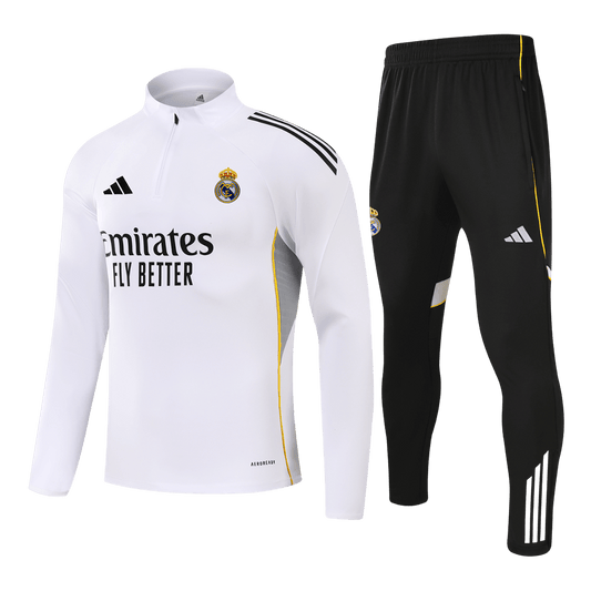 Real Madrid Mens Training Tracksuit Kit 2025/26 White