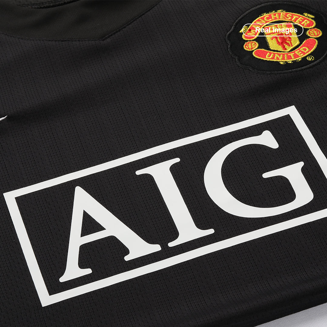Retro Manchester United Mens Away Soccer Jersey 2007/08 Black