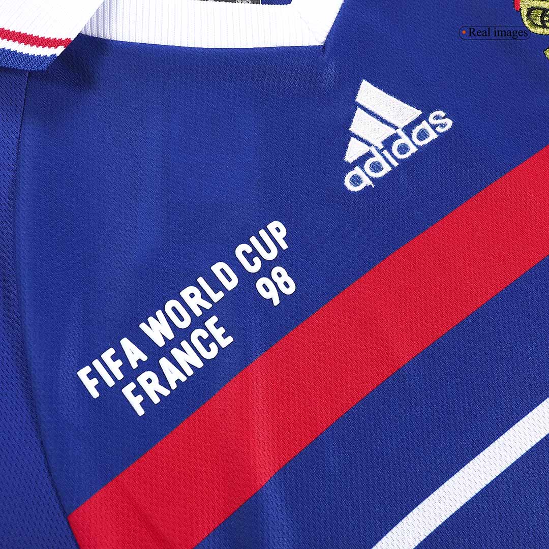 Retro ZIDANE #10 France Mens Home Soccer Jersey World Cup 1998 Blue