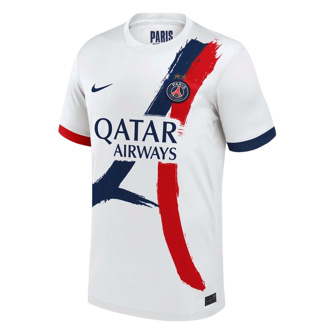 Champions of Europe #26 PSG Mens Away Soccer Jersey 2024/26 White