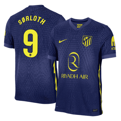 SØRLOTH #9 Atletico Madrid Mens Away Soccer Jersey 2025/26 Navy - Player Version