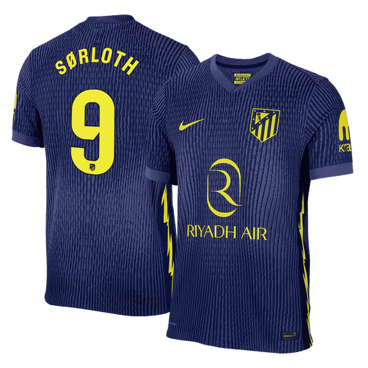 SØRLOTH #9 Atletico Madrid Mens Away Soccer Jersey 2025/26 Navy - Player Version