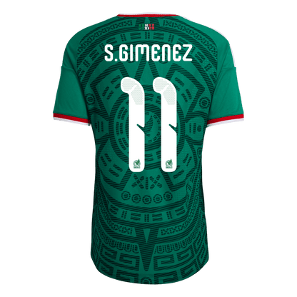 S.GIMENEZ #11 Mexico Mens Home Soccer Jersey World Cup 2026 Green - Player Version