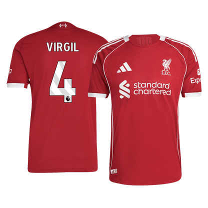 VIRGIL #4 Liverpool Mens Home Soccer Jersey 2025/26 Red - Player Version