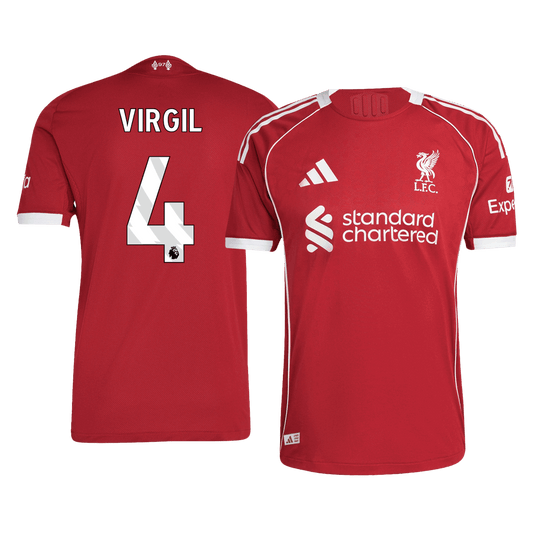 VIRGIL #4 Liverpool Mens Home Soccer Jersey 2025/26 Red - Player Version