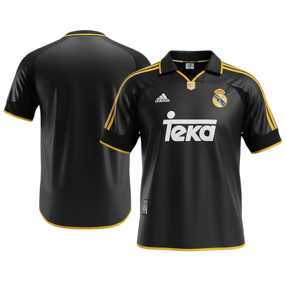 Retro Real Madrid Mens Away Soccer Jersey 1999/01 Black