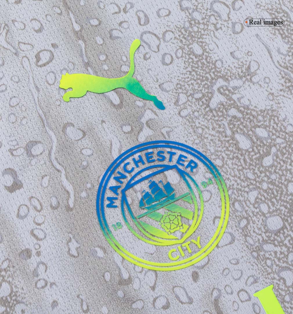 Manchester City Kids Third Away Soccer Full Set 2025/26 Gray