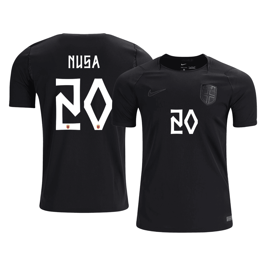 NUSA #20 Norway Mens Away Soccer Jersey World Cup 2026 Black
