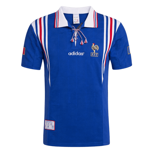 Retro France Mens Home Soccer Jersey 1996 Blue