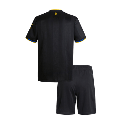 Manchester United Kids Third Away Soccer Kit 2025/26 Black