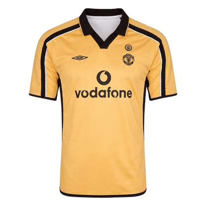 Retro Manchester United Mens Away Soccer Jersey 2001/02 White&Gold