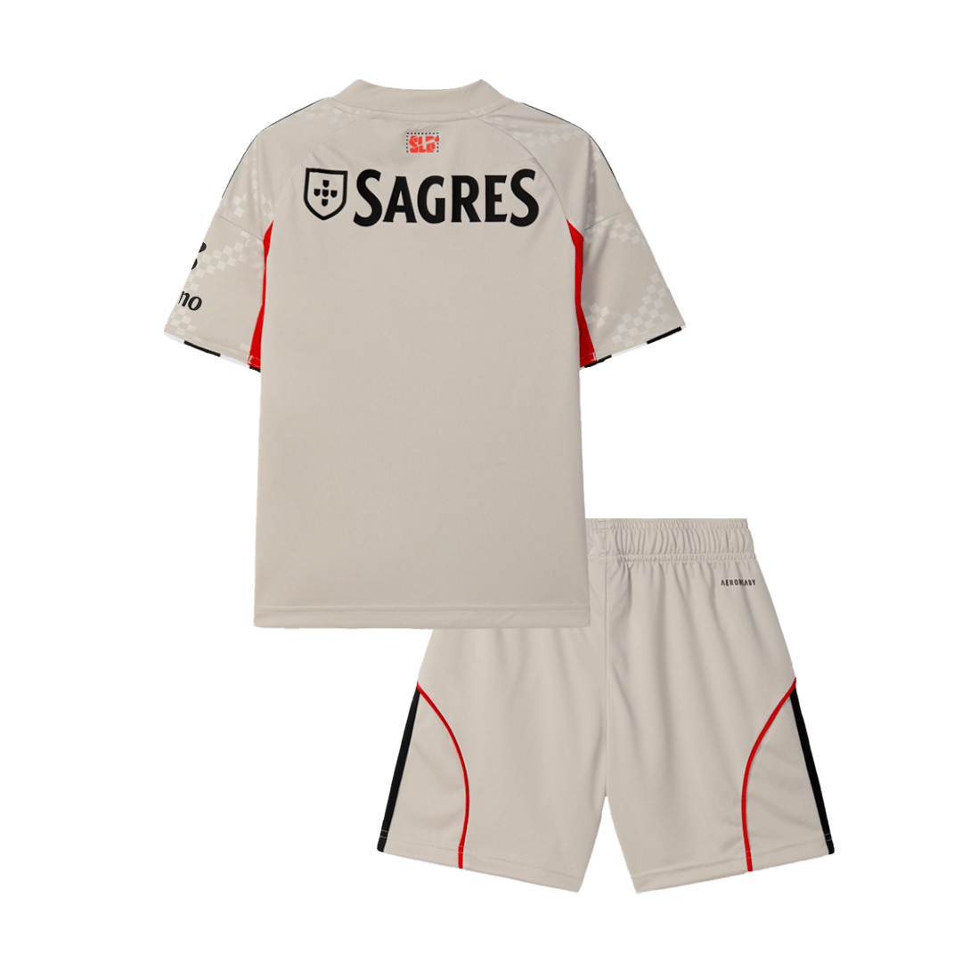 Benfica Kids Away Soccer Kit 2025/26 Beige