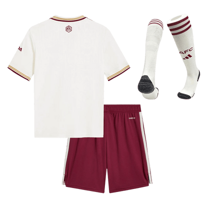 Arsenal Kids Third Away Soccer Full Set 2025/26 White