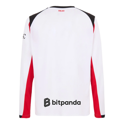 AC Milan Mens Away Long Sleeve Soccer Jersey 2025/26 White