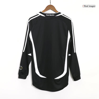 Retro Real Madrid Mens Away Long Sleeve Soccer Jersey 2006/07 Black