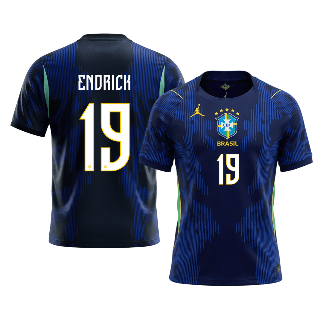 ENDRICK #19 Brazil Mens Away Soccer Jersey World Cup 2026 Navy