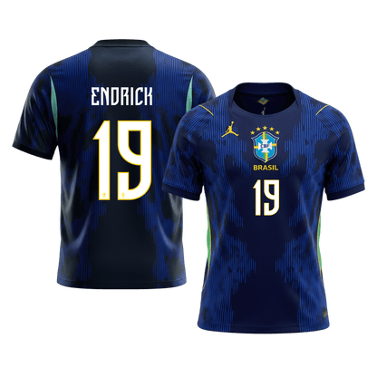 ENDRICK #19 Brazil Mens Away Soccer Jersey World Cup 2026 Navy