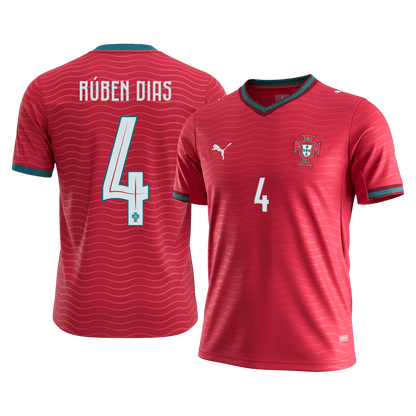 RÚBEN DIAS #4 Portugal Mens Home Soccer Jersey World Cup 2026 Red [PREMIUM]