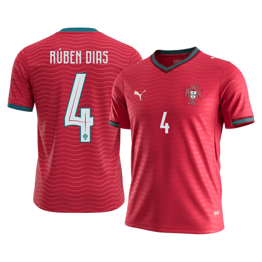 RÚBEN DIAS #4 Portugal Mens Home Soccer Jersey World Cup 2026 Red [PREMIUM]
