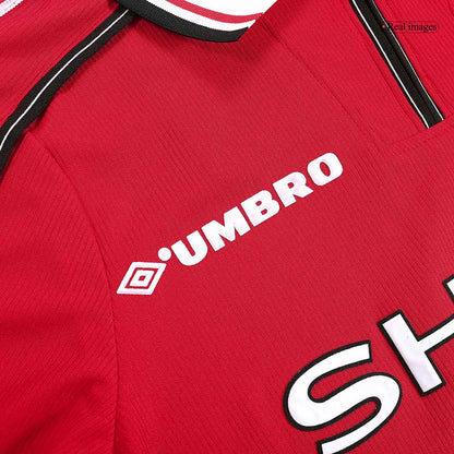 Retro Manchester United Mens Home Long Sleeve Soccer Jersey 1998/99