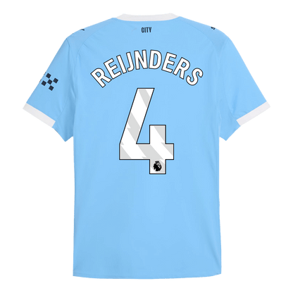 REIJNDERS #4 Manchester City Mens Home Soccer Jersey 2025/26 Blue - Player Version