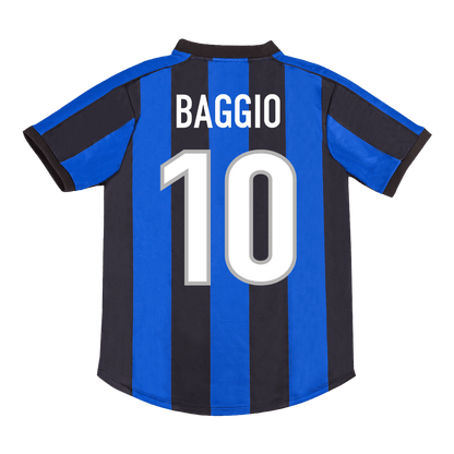 Retro BAGGIO #10 Inter Milan Mens Home Soccer Jersey 1999/00 Blue&Black