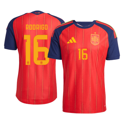 RODRIGO #16 Spain Mens Home Soccer Jersey World Cup 2026 Red - Player Version
