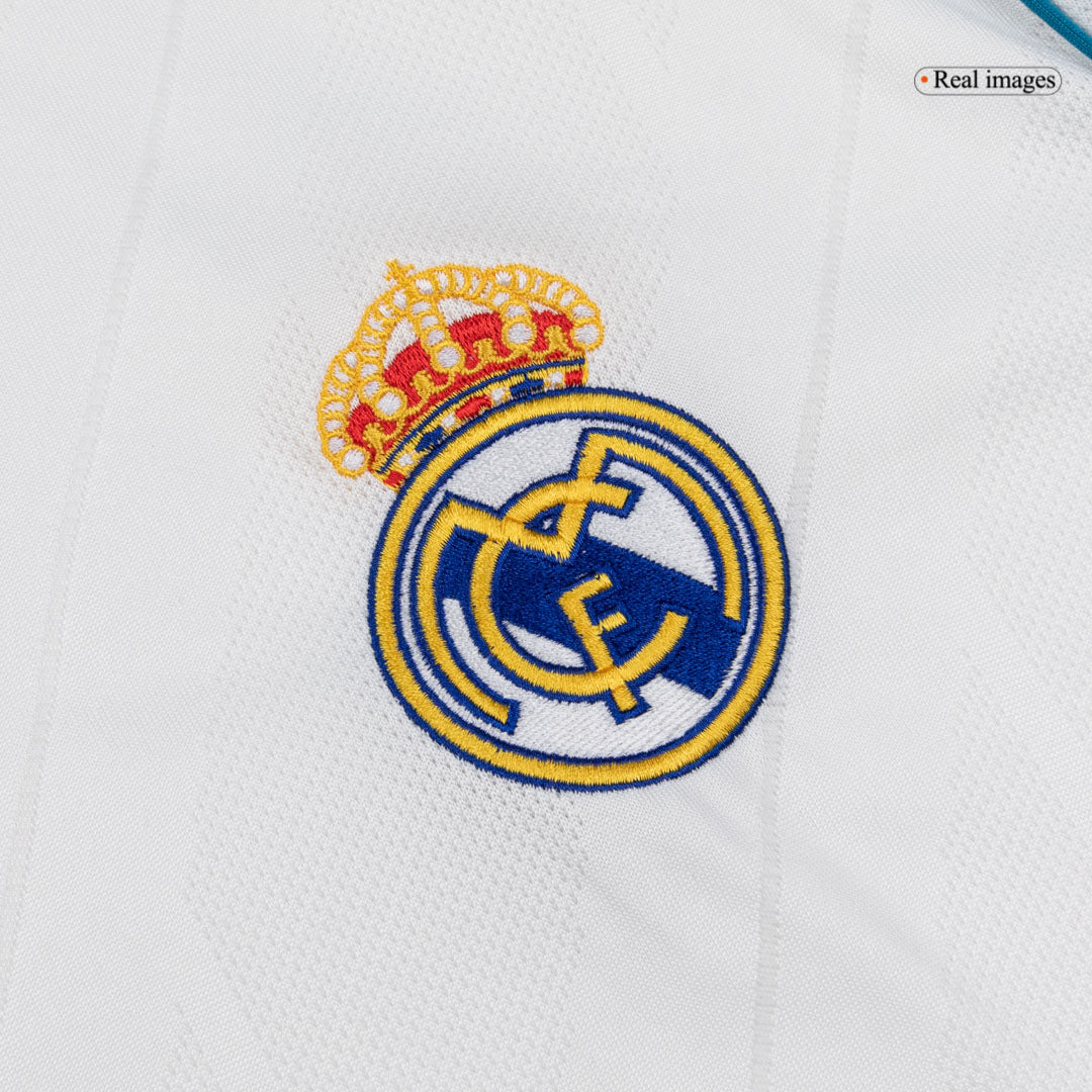 Retro BENZEMA #9 Real Madrid Mens Home Long Sleeve Soccer Jersey 2017/18 White