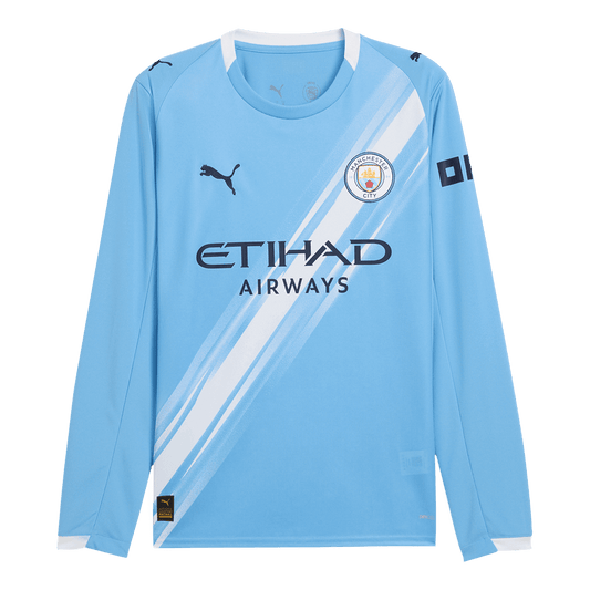 Manchester City Mens Home Long Sleeve Soccer Jersey 2025/26 Blue