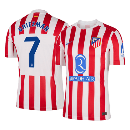 GRIEZMANN #7 Atletico Madrid Mens Home Soccer Jersey 2025/26 Red&White