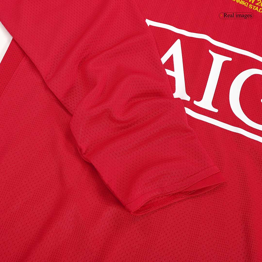 Retro Manchester United Mens Home Long Sleeve Soccer Jersey 2007/08
