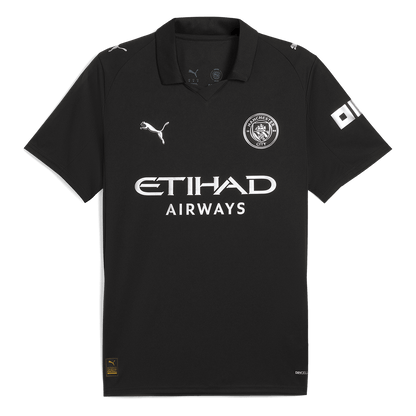 RODRIGO #16 Manchester City Mens Away Soccer Jersey 2025/26 Black