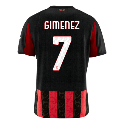 GIMENEZ #7 AC Milan Mens Home Soccer Jersey 2025/26 Red&Black [PREMIUM]