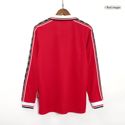 Retro Manchester United Mens Home Long Sleeve Soccer Jersey 1998/99