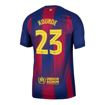 KOUNDE #23 Barcelona Mens Home Soccer Jersey UCL 2025/26 Red&Blue - Player Version