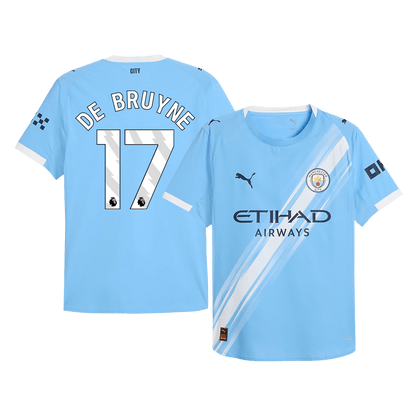 DE BRUYNE #17 Manchester City Mens Home Soccer Jersey 2025/26 Blue - Player Version