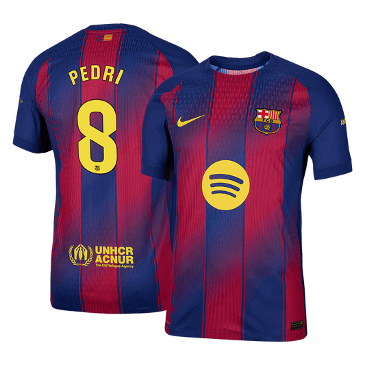 PEDRI #8 Barcelona Mens Home Soccer Jersey 2025/26 Red&Blue - Player Version