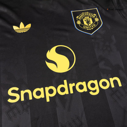 Manchester United Mens Third Away Long Sleeve Soccer Jersey 2025/26 Black